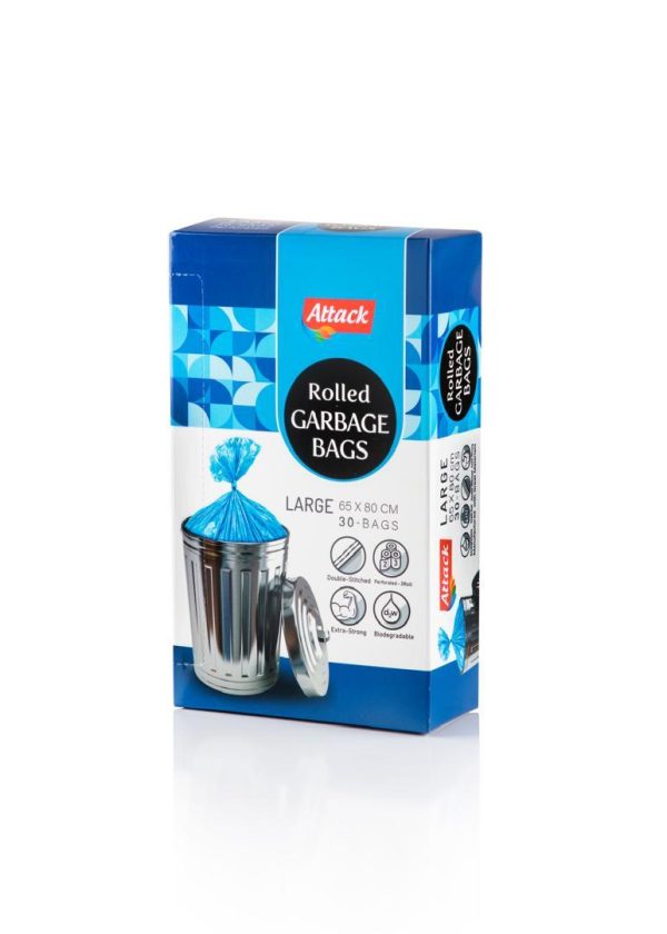 کيسه زباله جعبه 3رول 80*65 آبی - اتک